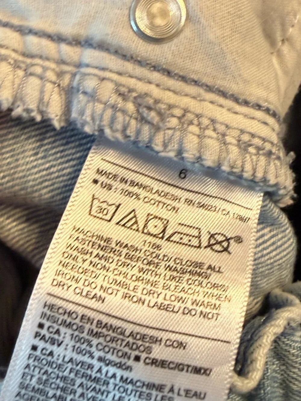 Old Navy Girls Baggy Jeans Built Tough High Rise Wide Leg Cargo Blue Denim 6